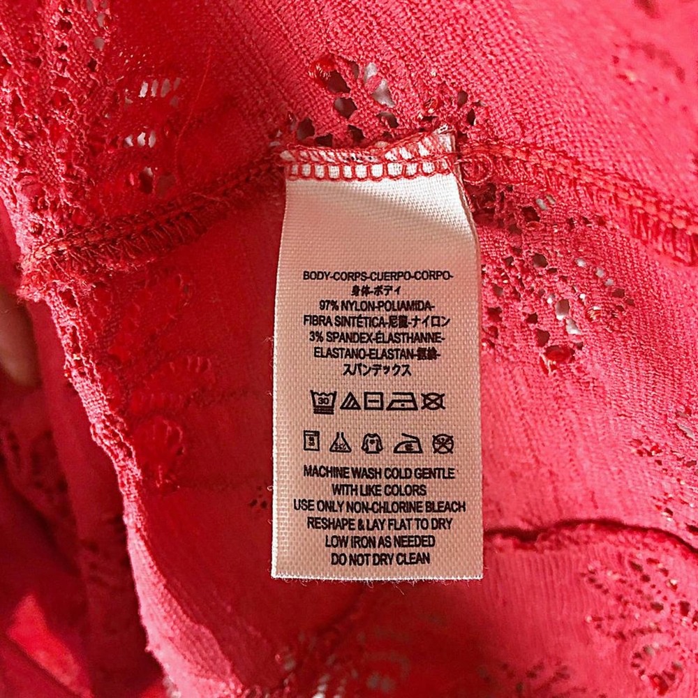 Free People Persimmon Daisy Lace Peplum Godet Top - Picture 7 of 8